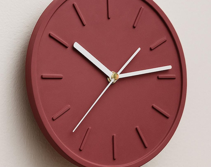Featured listing image: Handcrafted cement wall clock - rustic & contemporary home design | 100% handmade