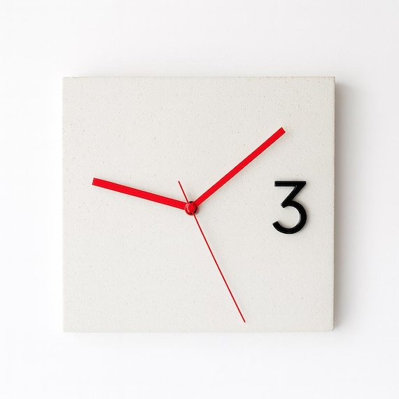Cement wall or table clock 25x25 | "Handmade" by ARTESANY HOME | Your home deserves more than mass-produced decor.