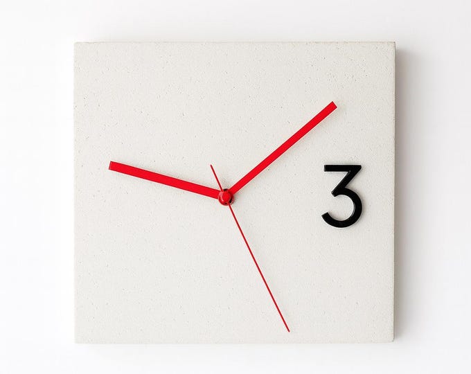 Cement wall or table clock 25x25 | "Handmade" by ARTESANY HOME | Your home deserves more than mass-produced decor.
