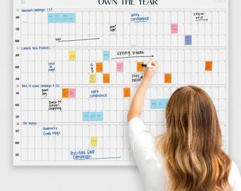 Giant Undated Wall Calendar, 4ft x 3ft Full Year Dry Erase Planner
