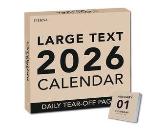 Kalendarz z dużym tekstem na rok 2026