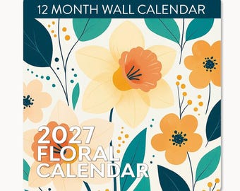 2027 Floral Wall Calendar