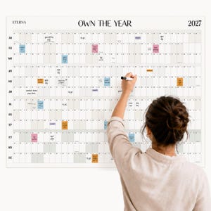 Giant Wall Calendar, 4ft x 3ft Full Year Dry Erase Planner - Own The Year