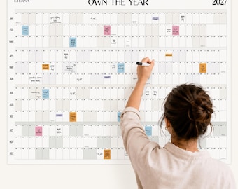Giant Wall Calendar, 4ft x 3ft Full Year Dry Erase Planner - Own The Year
