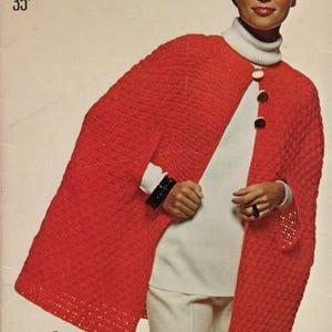 6 Vintage 1972 Crochet and Knitting Shawl and Cape Patterns with Yarn Alternatives
