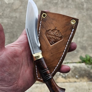 Kukri Campingkniv | Kompakt överlevnadsblad | Handgjord bushcraft- och friluftskniv