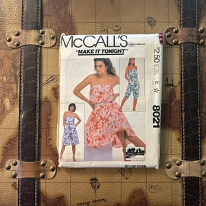 McCall’s 8021 Misses Dress UNCUT sewing pattern vintage 1980’s size Large