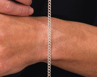 Bracciale Rigido Martellato In Argento 925 Fatti A Mano Per Uomo - Lugo - Foto 7