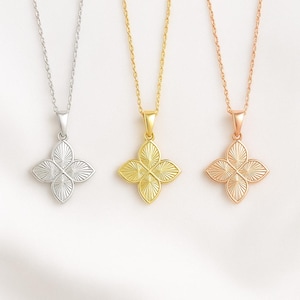 Sterling Silver Clover Necklace: Lucky Charm Pendant, Minimalist Jewelry