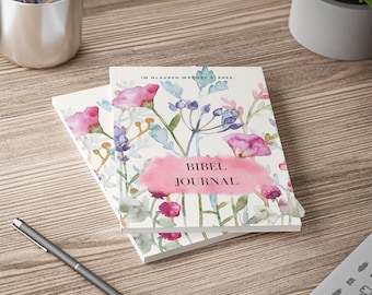 Softcover A5 notebook with floral design | Bible journal and prayer diary | 128 pages | Gift for women and Christian journaling