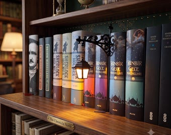 Bibliothek Laterne Mini Bücherregal Lampe | Warm & White LED Bücherecke Licht | Vintage Regal Dekor | Dark Academia Raumdekor | Buch-Liebhaber-Geschenk