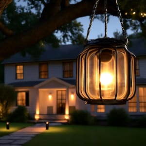 Outdoor Solar Powered LED Light | Waterproof Solar Lantern for Garden, Patio, and Yard Lighting | Energy-Efficient Outdoor Lamp