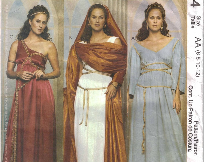 Greek Dress Pattern Roman Dress Pattern Misses Size 6 12 - Etsy