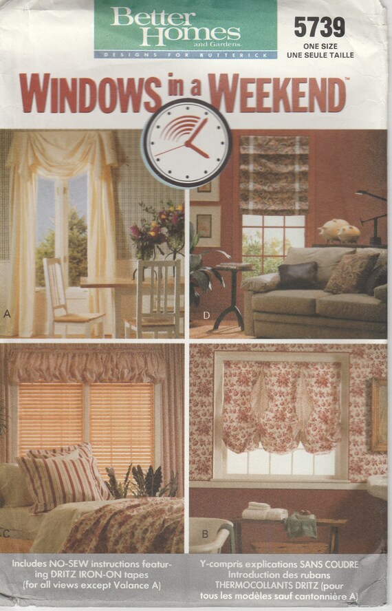 Valance Pattern Shades Curtains Roman Shade Uncut Butterick Etsy