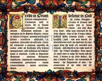 Nicene Creed & Apostles Creed | Catholic Prayer Art (Digital Download)