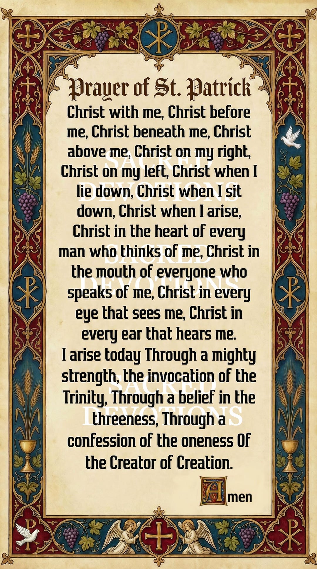 Breastplate of St. Patrick | Traditional Prayer Art Print - Etsy