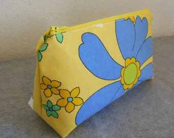 Cosmetic Bag - Floral Print Canvas