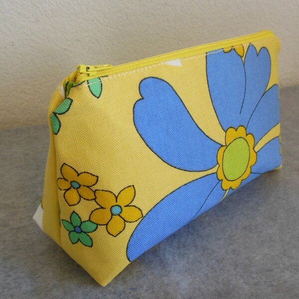 Cosmetic Bag - Floral Print Canvas