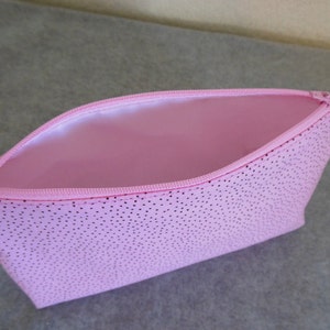 Cosmetic Bag Pink with Tiny Black Spots image 4