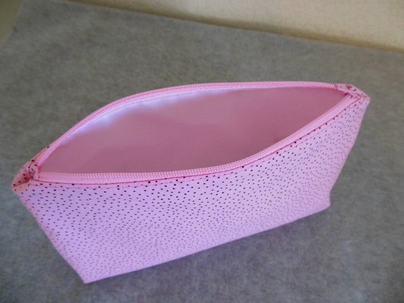 Cosmetic Bag Pink with Tiny Black Spots image 4