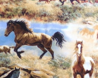 Fat Quarter - Horses on the Prairie