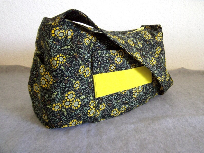 Shoulder Bag  Sunflowers on Black Background image 0