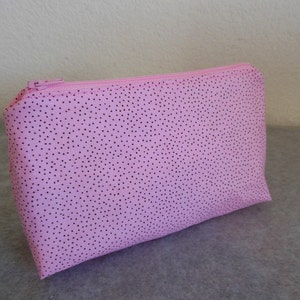 Cosmetic Bag Pink with Tiny Black Spots image 3