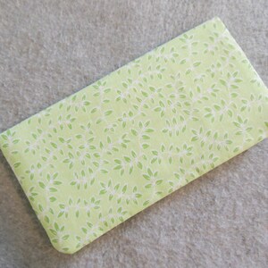 Fabric Checkbook Cover - Green Leaves - Etsy