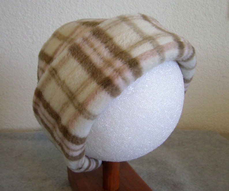 Fleece Beanie  Plaid  Large 1-2 years image 0