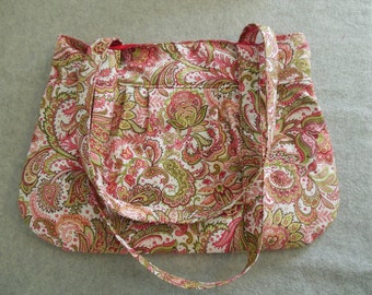 Paisley Pleated Shoulder Bag