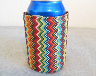 Insulated Can Cooler - Rainbow Chevron