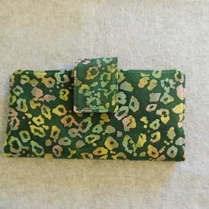 Cartera de tela - Batik verde