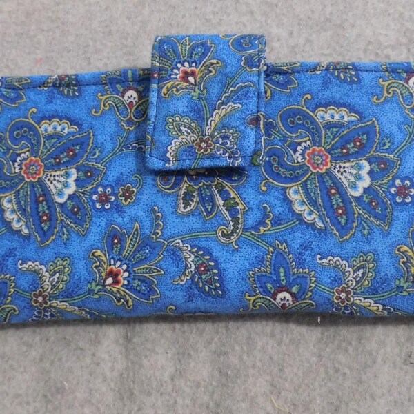 Fabric Wallet - Blue Paisley