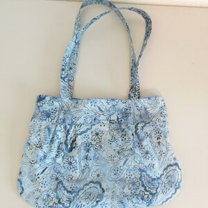 Blue Batik Paisley Pleated Shoulder Bag image 2