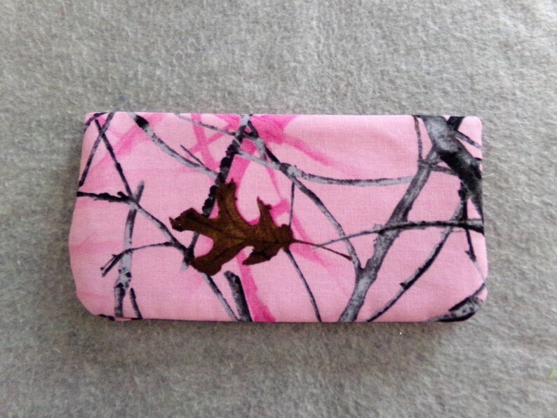 Fabric Checkbook Cover  Pink Camoflage image 0