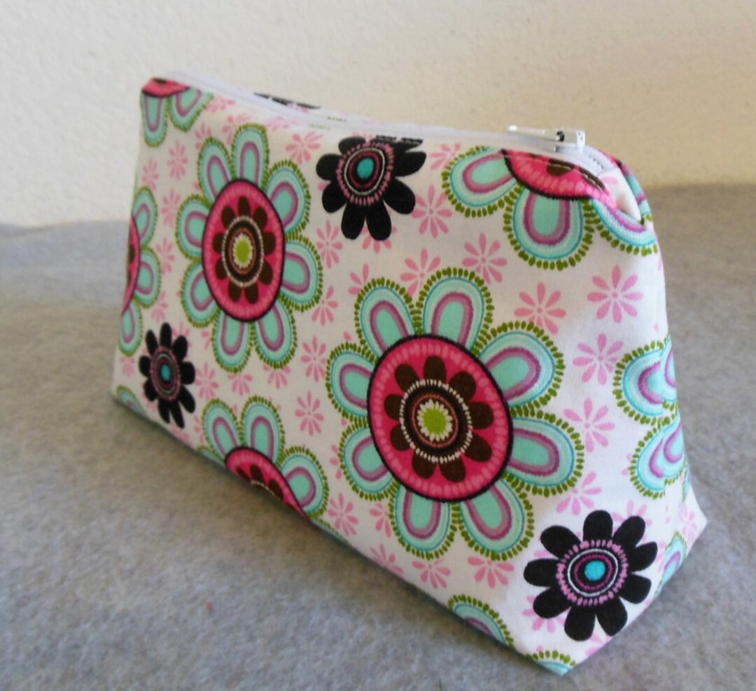 Large Cosmetic Bag in Fleur Rose