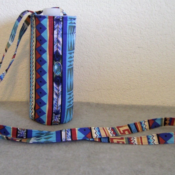 Insulated Water Bottle Carrier - Navajo Print