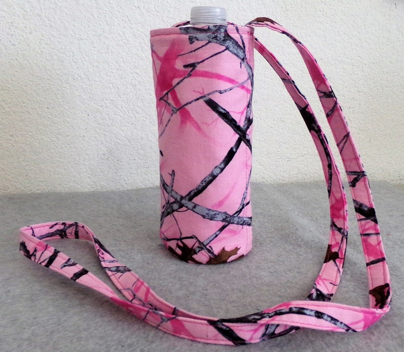 Insulated Water Bottle Carrier  Pink Camo image 0