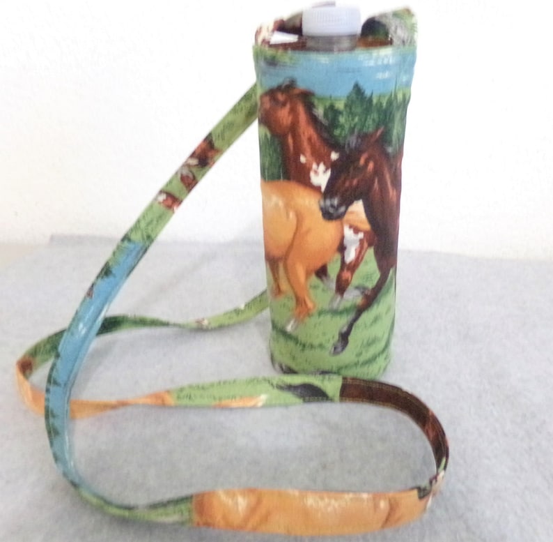 Insulated Water Bottle Carrier Horses Etsy