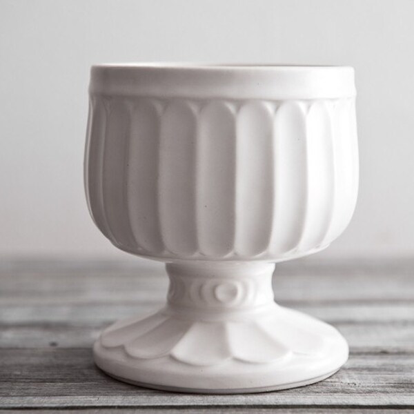 Vintage Footed White Planter