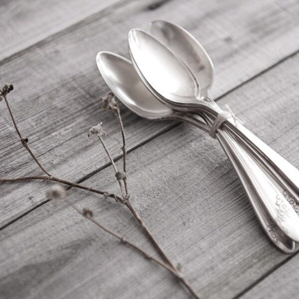 RESERVED Six Vintage Silver Spoons