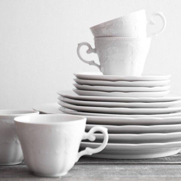 Set of Vintage White China