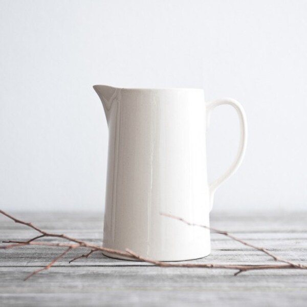 RESERVED Vintage Creamy White Pitcher