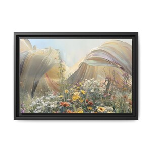 Where Petals Dream, Ethereal Floral Landscape Art , Spiritually Inspired Wildflower Print by Violet Stone