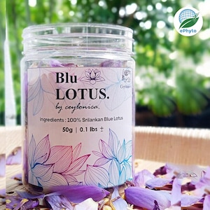 Sri Lankan Blue Lotus Flowers: Natural Sleep Aid, Lucid Dreaming (50g Jar)