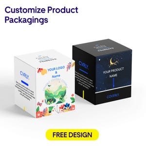 Caixas de embalagem personalizadas com design gratuito – Caixas de produtos personalizadas com seu logotipo e marca, caixas de cosméticos, sabonetes e velas