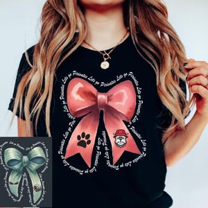 Custom Mascot Bow Shirt, Coquette Bows Spirit Tshirt, Mascot School Shirt, Custom school spirit shirts, Booster Coquette Tee, Custom shirt