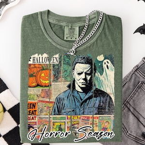 Comfort Colors® Horror Halloween Vintage T-Shirt, Michael Myers Retro Tee, Fall Halloween Gifts, Retro Horror Shirt, Gift For Her