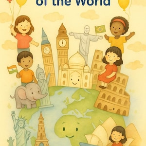 World Landmarks Educational Coloring Book for Kids | Geography Printable PDF | Digital Download