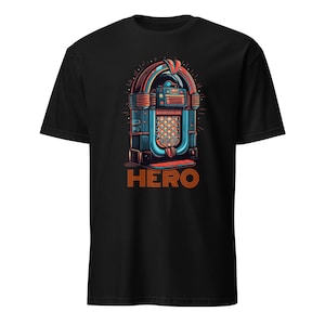 Jukebox Hero T-Shirt, Retro Music Lover Tee, Vintage Style Top, Classic Rock Fan Gift, Boomer Nostalgia, Oldies Music Apparel